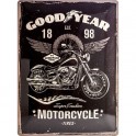 Plaque 3D Métal Goodyear : Motorcycles, 40 x 30 cm