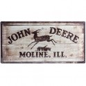 Plaque 3D métal : Logo John Deere Moline 25x50 cm