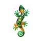 Déco murale : Le Gecko Vert Bouteille & Emeraude, Collection SPIRALE H 30 cm