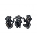 Set 3 Singes de la sagesse, Collection Jungle, H 14 cm