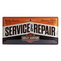 Plaque 3D Métal Harley Davidson : Service & Repair, 50 x 25 cm