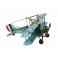 Miniature Avion Biplan en métal Bleu, L 33 cm