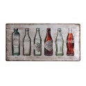 Plaque 3D Métal : Coca-Cola, 6 bouteilles, L50 x 25 cm