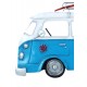 Plaque métal véhicule : Le Combi bleu Ciel flower power, longueur 58 cm