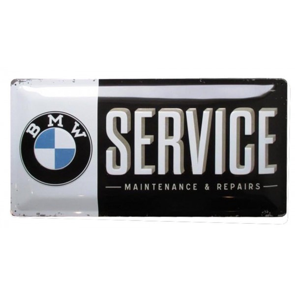 Plaque 3D metallique BMW service