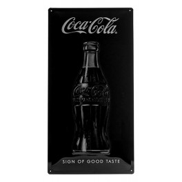 Plaque 3D Métal Noire : Coca-Cola, Sign on good taste, 50 x 25 cm