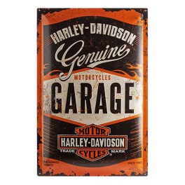 Plaque 3D Métal XL Harley Davidson : Garage Motorcycles, 60 x 40 cm