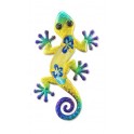 Le Gecko jaune et bleu, petit format, H 15,5 cm