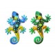 Le Gecko Bleu Outremer & Azur, Collection SPIRALE H 21 cm