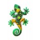 Déco murale : Le Gecko Vert Bouteille & Emeraude, Collection SPIRALE H 21 cm