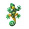 Le Gecko Vert Bouteille & Emeraude, Collection SPIRALE H 21 cm