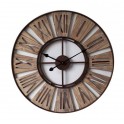 Grande horloge ronde : Bois & Métal Industrielle, Diam 70 cm