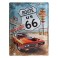 Plaque 3D Métal XL : Voiture USA Route 66, 40 x 30 cm