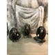 Set 3 Singes de la sagesse, Finition Antic Line, H 17 cm