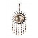 Suspension Métal Soleil, Cloches et Etoiles, H 60 cm