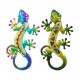 Le Gecko Vert Bouteille & Emeraude, Collection SPIRALE H 30 cm