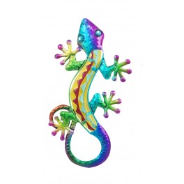 Le Gecko Vert Bouteille & Emeraude, Collection SPIRALE H 30 cm