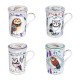 Mug Thé & Infusions en Faïence, Modèle déco Hibou 1, H 11 cm