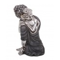 Bouddha assis tête inclinée, Collection Grey & Silver H 36 cm