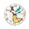 Horloge Florale Papillons et Libellule, Diam 34 cm
