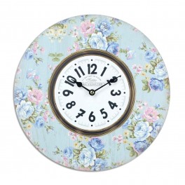 Horloge Florale Shabby Chic, Motifs Roses, Mod 1, Diam 34 cm