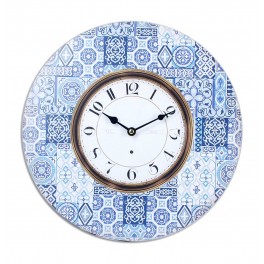Horloge rétro : Modèle Azulejos, Mod 1, Diam 34 cm