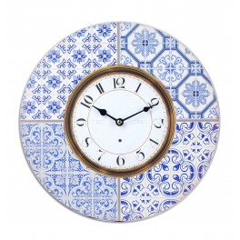 Horloge rétro : Modèle Azulejos, Mod 1, Diam 34 cm