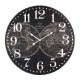 Grande Horloge MDF : Cartographie, Fond Noir, Diam 58 cm