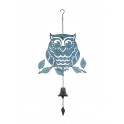 Suspension Cloche : La chouette grise et bleue, H 75 cm