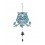 Suspension Cloche : La chouette bleue, H 75 cm