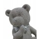 Figurine Ourson debout en terre cuite, Gris , H 10 cm