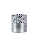 Bougeoir cylindrique céramique : Modèle Silver Roses (Grand), H 12 cm