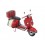 Scooter Miniature métal Vintage, Couleur Rouge, Modèle Italia L 26 cm