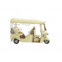 Véhicule Tuk-Tuk Miniature en métal, Modèle Rétro Blanc, L 17 cm