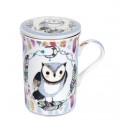 Mug Thé & Infusions en Faïence, Modèle déco Hibou 1, H 11 cm