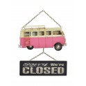 Déco Murale métal Combi : Suspension Van Rose Open Close, H 31 cm