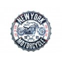 Déco Murale Capsule Métal : Modèle Moto New York, Diam 34 cm