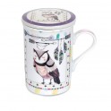 Mug Thé & Infusions en Faïence, Modèle déco Hibou 3, H 11 cm