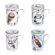 Mug Thé & Infusions en Faïence, Modèle déco Hibou 2, H 11 cm