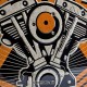Plaque 3D métal Harley Davidson: Motorcycles garage 30 x 40 cm