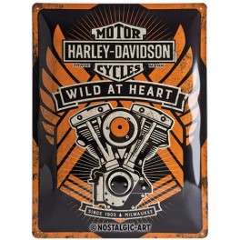 Plaque 3D métal Harley Davidson: Motorcycles garage 30 x 40 cm