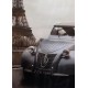 Plaque 3D Métal Citroën : La 2CV Bleu à Paris, 40 x 30 cm