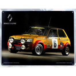 Plaque Métal bombée : La Renault 5 Alpine, 40 x 30 cm