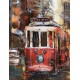 Tableau sur Bois & Métal 3D : Le Tramway Rouge, H 100 cm