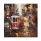 Tableau sur Bois & Métal 3D : Le Tramway Rouge, H 100 cm