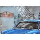 Tableau sur Bois & Métal 3D : La Renault Alpine, Bleu, L 80 cm