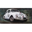 Tableau Métal 3D : Herbie, la Coccinelle blanche N°53, L 80 cm