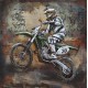 Tableau sur Bois & Métal 3D : Enduro Moto Cross, H 100 cm