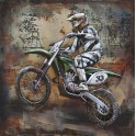 Tableau Métal 3D : Enduro Moto Cross N°33, H 100 cm