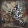 Tableau Métal 3D : Enduro Moto Cross N°33, H 100 cm